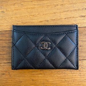 Black Quilted Leather Card Case